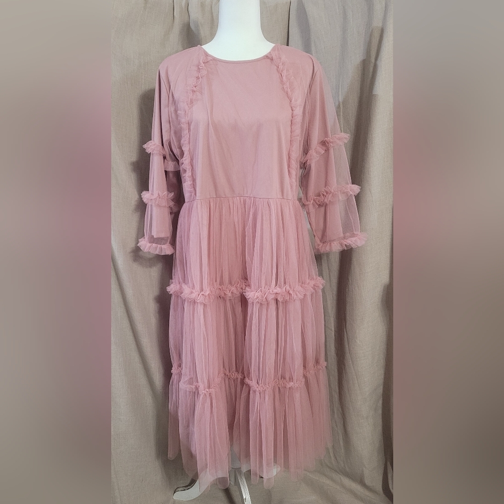 Dainty Jewells Blush Long Sleeve Dress